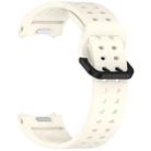 For Samsung Galaxy Watch FE 40mm Diplopore Button Quick Release Silicone Watch Band(Star White) - 3