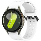 For Samsung Galaxy Watch 7 40 / 44mm Diplopore Button Quick Release Silicone Watch Band(White) - 1