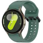 For Samsung Galaxy Watch 7 40 / 44mm Diplopore Button Quick Release Silicone Watch Band(Dark Green) - 1