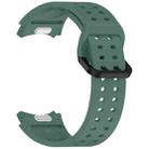 For Samsung Galaxy Watch 7 40 / 44mm Diplopore Button Quick Release Silicone Watch Band(Dark Green) - 3