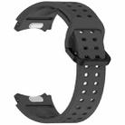 For Samsung Galaxy Watch 7 40 / 44mm Diplopore Button Quick Release Silicone Watch Band(Cloudy Gray) - 3