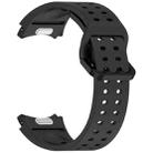 For Samsung Galaxy Watch 6 Classic 43 / 47mm Diplopore Button Quick Release Silicone Watch Band(Black) - 3