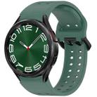 For Samsung Galaxy Watch 6 Classic 43 / 47mm Diplopore Button Quick Release Silicone Watch Band(Dark Green) - 1