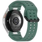 For Samsung Galaxy Watch 6 Classic 43 / 47mm Diplopore Button Quick Release Silicone Watch Band(Dark Green) - 2