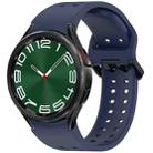 For Samsung Galaxy Watch 6 Classic 43 / 47mm Diplopore Button Quick Release Silicone Watch Band(Midnight Blue) - 1