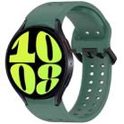 For Samsung Galaxy Watch 6 40 / 44mm Diplopore Button Quick Release Silicone Watch Band(Dark Green) - 1