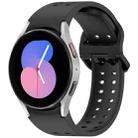 For Samsung Galaxy Watch 5 40 / 44mm Diplopore Button Quick Release Silicone Watch Band(Black) - 1