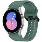 For Samsung Galaxy Watch 5 40 / 44mm Diplopore Button Quick Release Silicone Watch Band(Dark Green) - 1