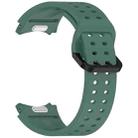 For Samsung Galaxy Watch 5 40 / 44mm Diplopore Button Quick Release Silicone Watch Band(Dark Green) - 3