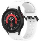 For Samsung Galaxy Watch 5 Pro Diplopore Button Quick Release Silicone Watch Band(White) - 1