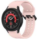 For Samsung Galaxy Watch 5 Pro Diplopore Button Quick Release Silicone Watch Band(Pink) - 1