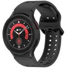 For Samsung Galaxy Watch 5 Pro Diplopore Button Quick Release Silicone Watch Band(Black) - 1