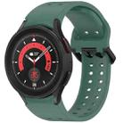 For Samsung Galaxy Watch 5 Pro Diplopore Button Quick Release Silicone Watch Band(Dark Green) - 1