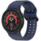 For Samsung Galaxy Watch 5 Pro Diplopore Button Quick Release Silicone Watch Band(Midnight Blue) - 1