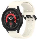 For Samsung Galaxy Watch 5 Pro Diplopore Button Quick Release Silicone Watch Band(Star White) - 1