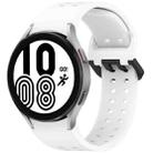 For Samsung Galaxy Watch 4 40 / 44mm Diplopore Button Quick Release Silicone Watch Band(White) - 1