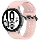 For Samsung Galaxy Watch 4 40 / 44mm Diplopore Button Quick Release Silicone Watch Band(Pink) - 1