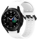 For Samsung Galaxy Watch 4 Classic 42 / 46mm Diplopore Button Quick Release Silicone Watch Band(White) - 1