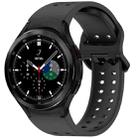 For Samsung Galaxy Watch 4 Classic 42 / 46mm Diplopore Button Quick Release Silicone Watch Band(Black) - 1