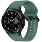 For Samsung Galaxy Watch 4 Classic 42 / 46mm Diplopore Button Quick Release Silicone Watch Band(Dark Green) - 1