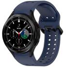 For Samsung Galaxy Watch 4 Classic 42 / 46mm Diplopore Button Quick Release Silicone Watch Band(Midnight Blue) - 1