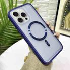 For iPhone 15 Pro Max Bread 3 in 1 MagSafe Acrylic Hybrid Silicone Phone Case(Dark Blue) - 1