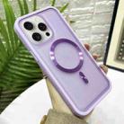 For iPhone 15 Pro Max Bread 3 in 1 MagSafe Acrylic Hybrid Silicone Phone Case(Purple) - 1