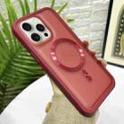 For iPhone 15 Pro Bread 3 in 1 MagSafe Acrylic Hybrid Silicone Phone Case(Red) - 1