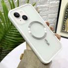 For iPhone 15 Bread 3 in 1 MagSafe Acrylic Hybrid Silicone Phone Case(White) - 1