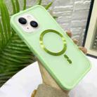 For iPhone 14 Plus / 15 Plus Bread 3 in 1 MagSafe Acrylic Hybrid Silicone Phone Case(Light Green) - 1