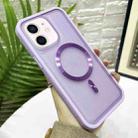 For iPhone 12 / 12 Pro Bread 3 in 1 MagSafe Acrylic Hybrid Silicone Phone Case(Purple) - 1