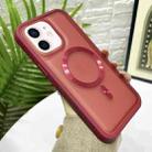 For iPhone 11 Bread 3 in 1 MagSafe Acrylic Hybrid Silicone Phone Case(Red) - 1