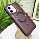 For iPhone 11 Bread 3 in 1 MagSafe Acrylic Hybrid Silicone Phone Case(Dark Purple) - 1