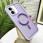 For iPhone 16 Bread 3 in 1 MagSafe Acrylic Hybrid Silicone Phone Case(Purple) - 1