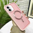 For iPhone 16 Bread 3 in 1 MagSafe Acrylic Hybrid Silicone Phone Case(Pink) - 1