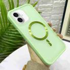 For iPhone 16 Bread 3 in 1 MagSafe Acrylic Hybrid Silicone Phone Case(Light Green) - 1