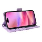 For iPhone 16 Plus ENKAY Embossed Rhombus Starry Leather Phone Case with Screen Film(Purple) - 3