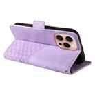 For iPhone 16 Pro Max ENKAY Embossed Rhombus Starry Leather Phone Case with Screen Film(Purple) - 2