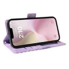 For iPhone SE 2025 ENKAY Embossed Rhombus Starry Leather Phone Case with Screen Film(Purple) - 3