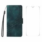 For Samsung Galaxy A26 / A16 4G / 5G ENKAY Embossed Rhombus Starry Leather Phone Case with Screen Film(Green) - 1