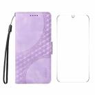 For Samsung Galaxy S25 5G / S24 5G ENKAY Embossed Rhombus Starry Leather Phone Case with Screen Film(Purple) - 1