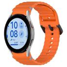 For Samsung Galaxy Watch FE 40mm Wavy Grain Stitched Black Buckle Silicone Watch Band(Orange) - 1