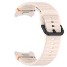 For Samsung Galaxy Watch FE 40mm Wavy Grain Stitched Black Buckle Silicone Watch Band(Pink) - 3