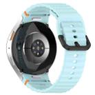 For Samsung Galaxy Watch FE 40mm Wavy Grain Stitched Black Buckle Silicone Watch Band(Light Blue) - 2