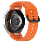 For Samsung Galaxy Watch 7 40 / 44mm Wavy Grain Stitched Black Buckle Silicone Watch Band(Orange) - 2