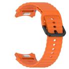 For Samsung Galaxy Watch 7 40 / 44mm Wavy Grain Stitched Black Buckle Silicone Watch Band(Orange) - 3