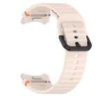 For Samsung Galaxy Watch 7 40 / 44mm Wavy Grain Stitched Black Buckle Silicone Watch Band(Pink) - 3