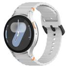 For Samsung Galaxy Watch 7 40 / 44mm Wavy Grain Stitched Black Buckle Silicone Watch Band(Light Gray) - 1