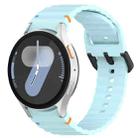 For Samsung Galaxy Watch 7 40 / 44mm Wavy Grain Stitched Black Buckle Silicone Watch Band(Light Blue) - 1