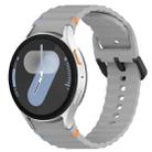 For Samsung Galaxy Watch 7 40 / 44mm Wavy Grain Stitched Black Buckle Silicone Watch Band(Space Gray) - 1